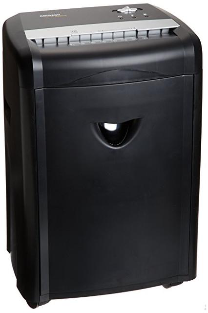 AmazonBasics 12-Sheet High-Security Micro-Cut Paper, CD, and Credit Card Shredder with Pullout Basket
