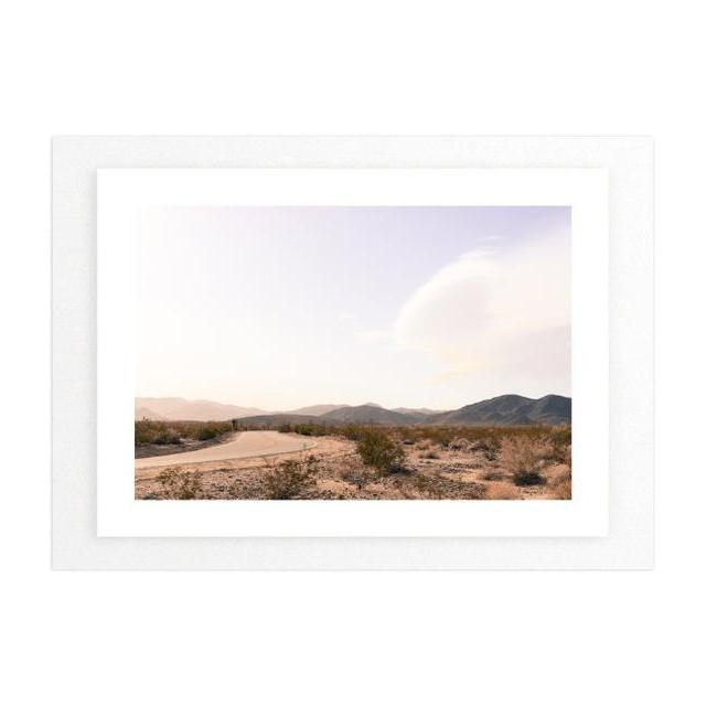 "Desert Road" 7x5 Photograph and White Wood Frame