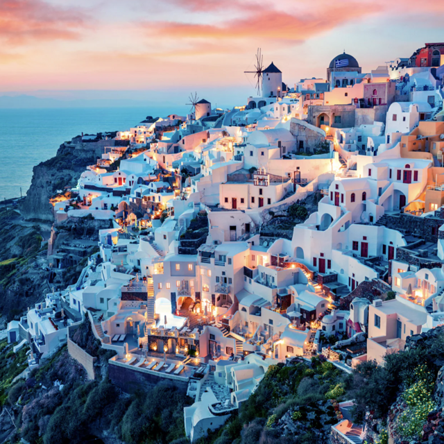 Dinner for Two in Santorini, Greece
