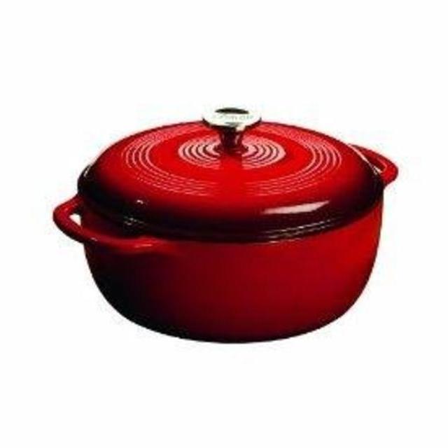 Lodge Enameled Cast Iron Dutch Oven, Island Spice Red, 6-Quart