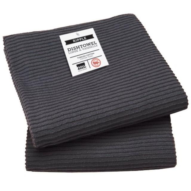 Now Designs Ripple Towel Set of 2, Black