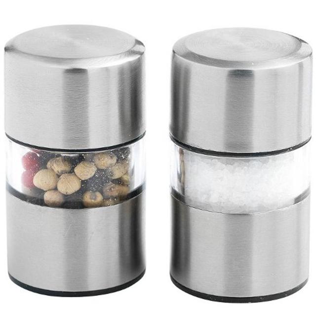 Orka Mini Salt and Pepper Grinders - Stainless Steel