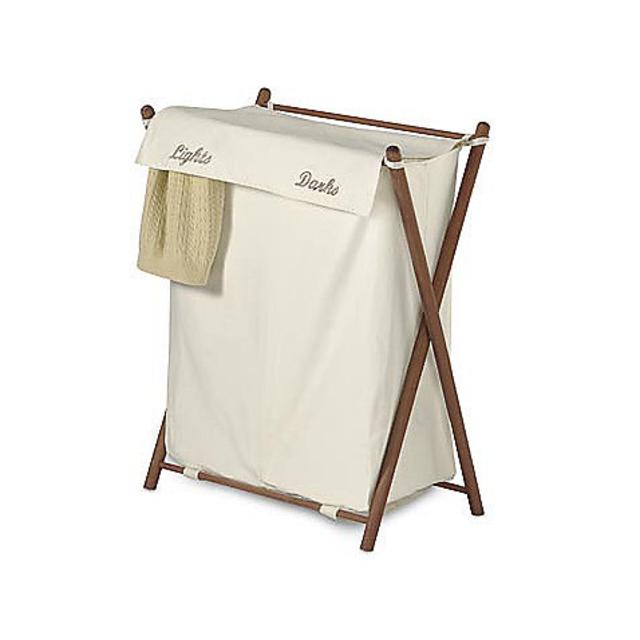 Double Sorter Folding Wood Hamper