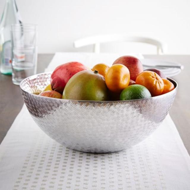 Stamped Metal Serving Bowl