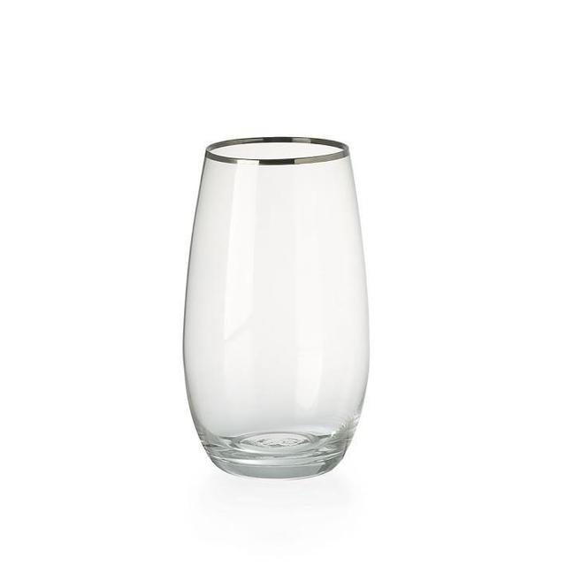 Stemless Water Glass - Platinum Rimmed (Set of 4)