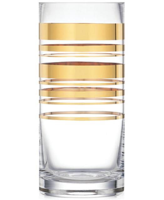 Hampton Street Gold Striped Vase