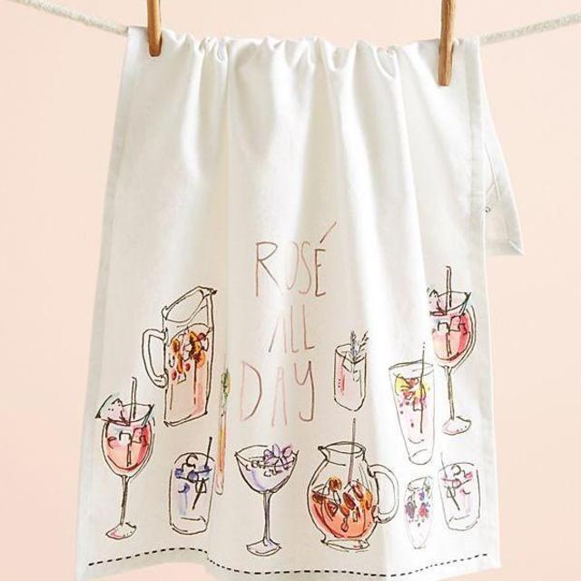 Rosé All Day Dish Towel