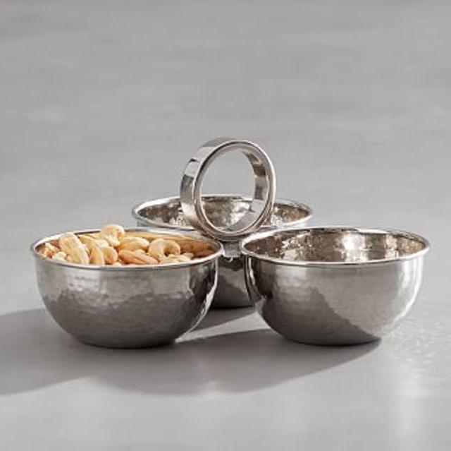 Hammered Nickel Snack Bowl