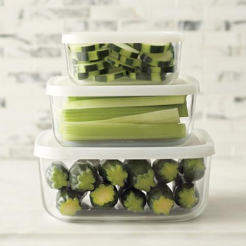 Bormioli Rocco Glass Storage Container Set, Square