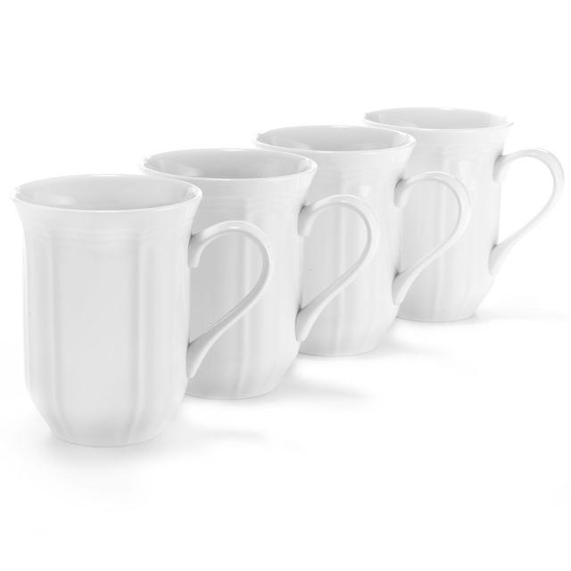 Antique White Mugs, Set of 4