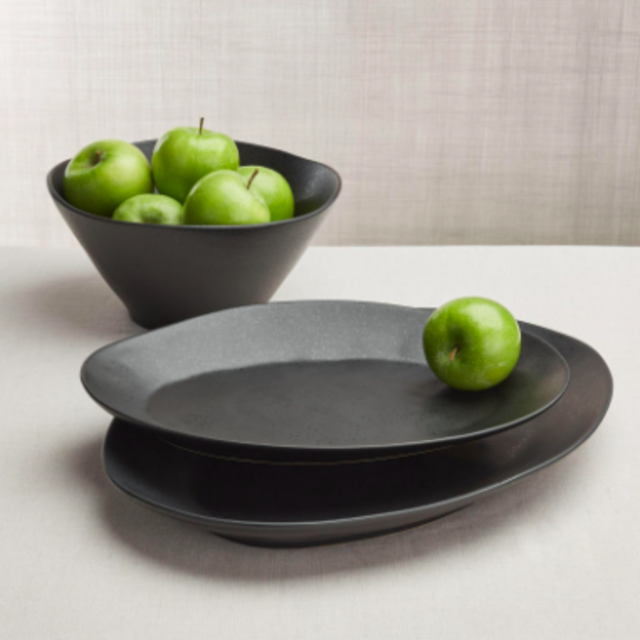Crate & Barrel — Marin Matte Black Large Oval Platter