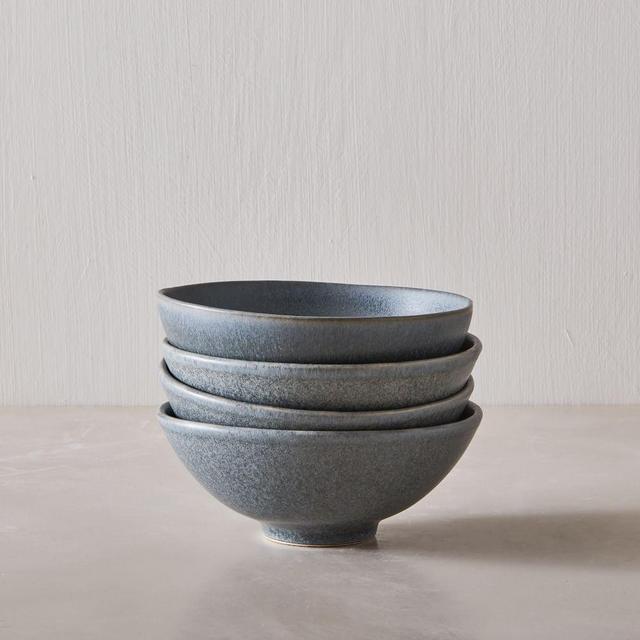 Kanto Matte Glaze Small Bowls, Set of 4 - Arctic Blue