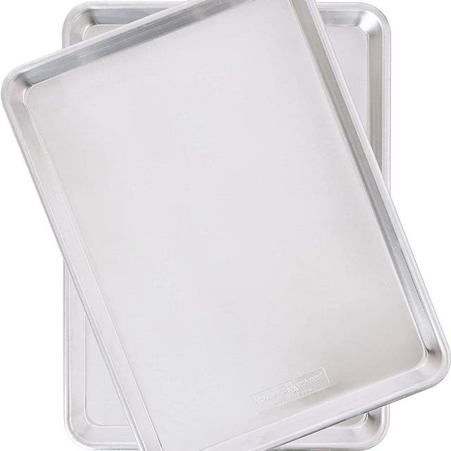 Nordic Ware Aluminum Commercial Baker's Half Sheet, 2-Pack, Silver