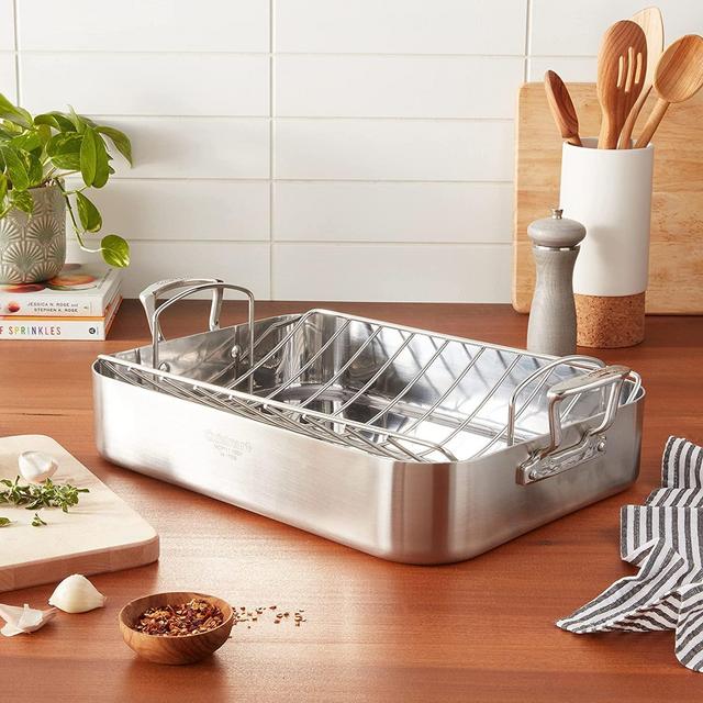 Cuisinart MultiClad Pro Stainless 16-Inch Rectangular Roaster with Rack