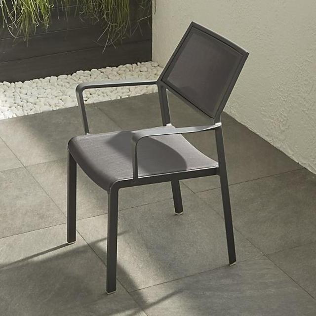 Charcoal Gray Patio Dining Chair