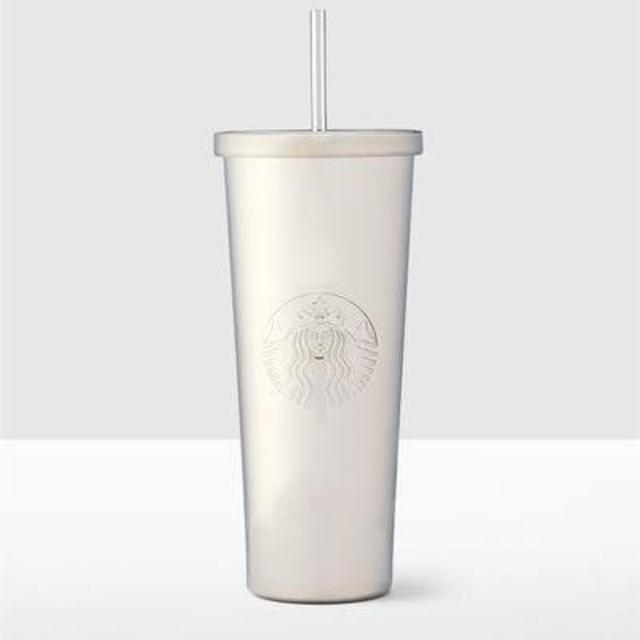 Starbucks Chrome Tumbler with Straw
