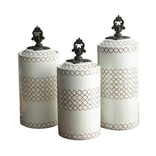 American Atelier Canisters (Set of 3), White