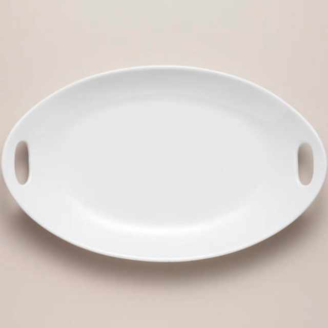 15" Porcelain Oval Platter with Handles
