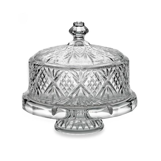 Godinger Dublin Crystal 4- In -1 Footed Cake Plate With Dome Cover