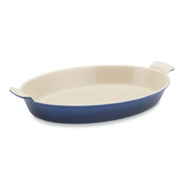 Le Creuset Heritage Cast-Iron Oval Au Gratin, Lapis, 14 1/4"