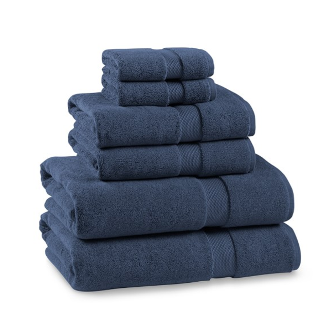 Chambers® Heritage Solid Towel Set, Set of 6, Navy