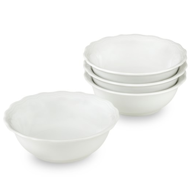 Pillivuyt Queen Anne Porcelain Cereal Bowls, Set of 4