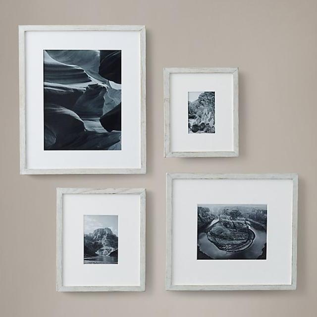 Weathered Oak Narrow Gallery Frames - White 8x10