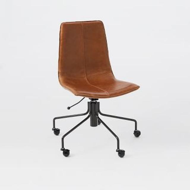 Slope Leather Swivel Office Chair