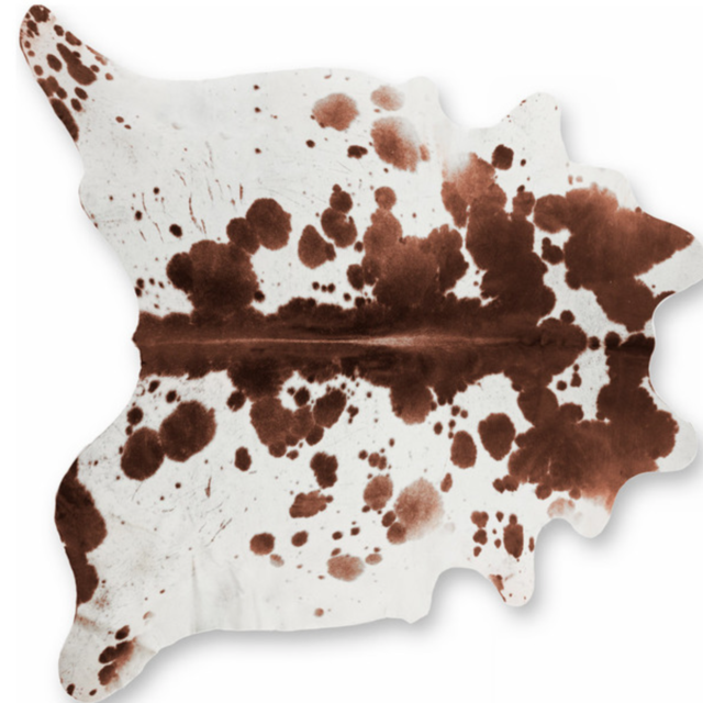 Natural Kobe Cowhide Rug Approximately 6'x7' Salt and Pepper Brown
