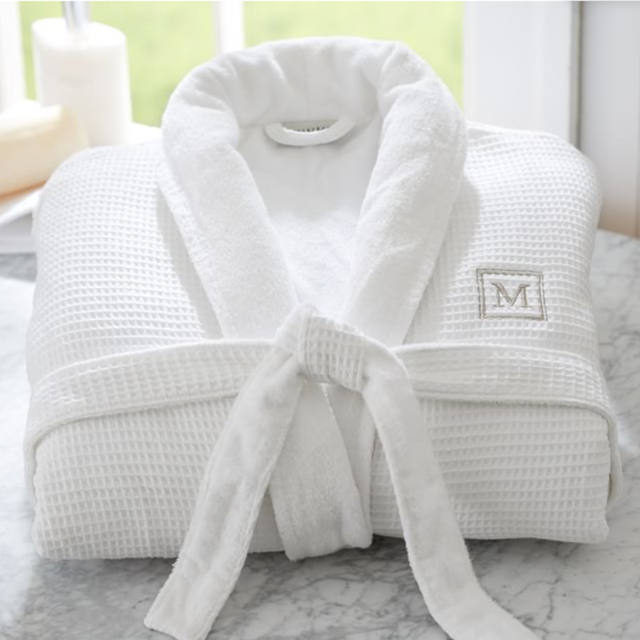 Waffle Weave Resort Robe, Small, White