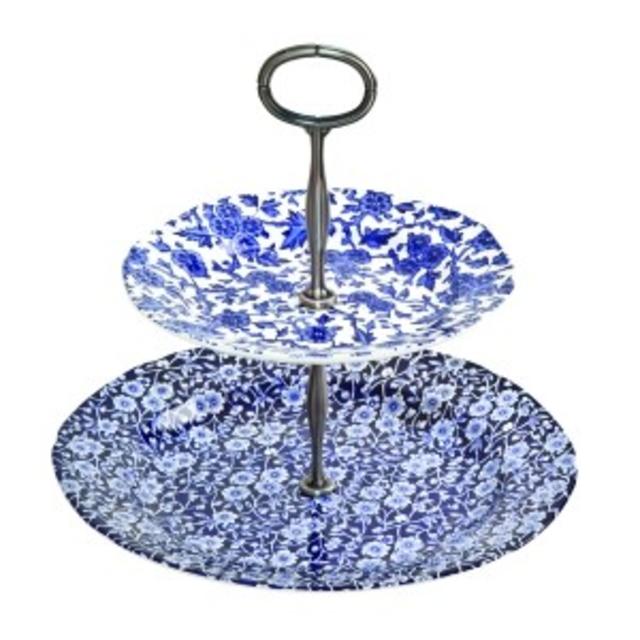 BURLEIGH-Blue Calico & Arden 2 Tiered Cake Stand