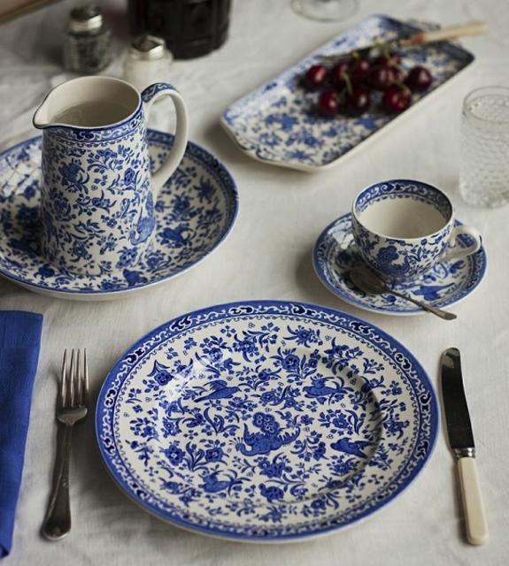 BURLEIGH-Blue Regal Peacock 10” Dinner Plate