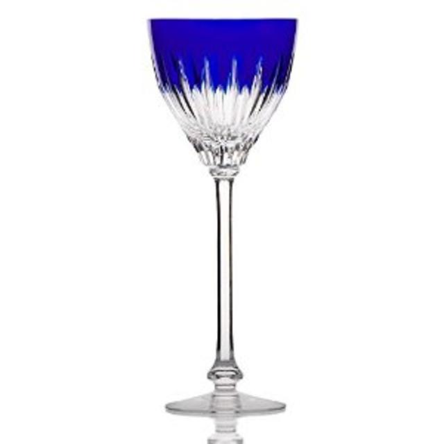 Wine glass, lead crystal goblet for rose wine, Collection"AZZURO",cobalt blue, 22 cm, hand-cut glass, lead crystal , modern style (GERMAN CRYSTAL powered by CRISTALICA)