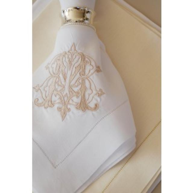 Set of Four Custom Monogrammed 22" Dinner Napkins