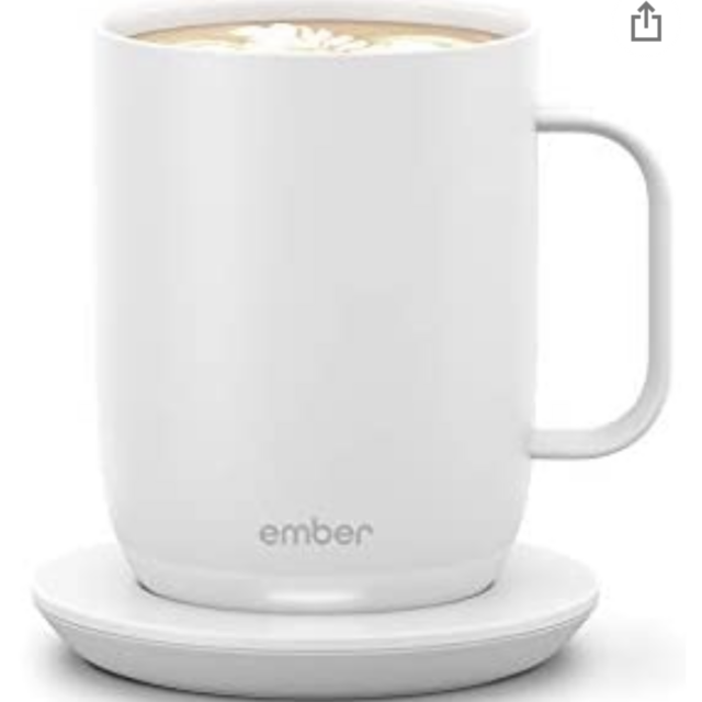 Ember Temperature Control Smart Mug 2, 10 oz, White, 1.5-hr Battery Life - App Controlled Heated Coffee Mug - Improved Design