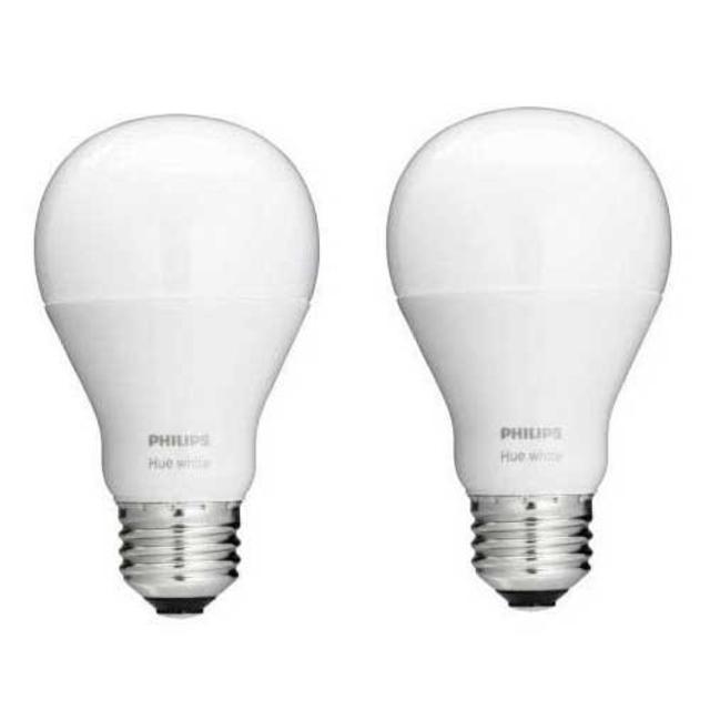Philips 455295 Hue White 60W Equivalent A19 Single LED Bulb (2 Pack)