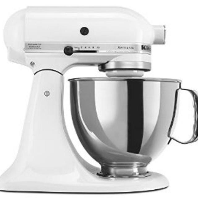 KitchenAid KSM150PSWH Artisan Series 5-Qt. Stand Mixer with Pouring Shield - White
