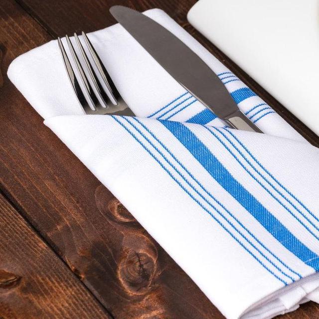 Bistro Blue Striped Napkins - Set of 6