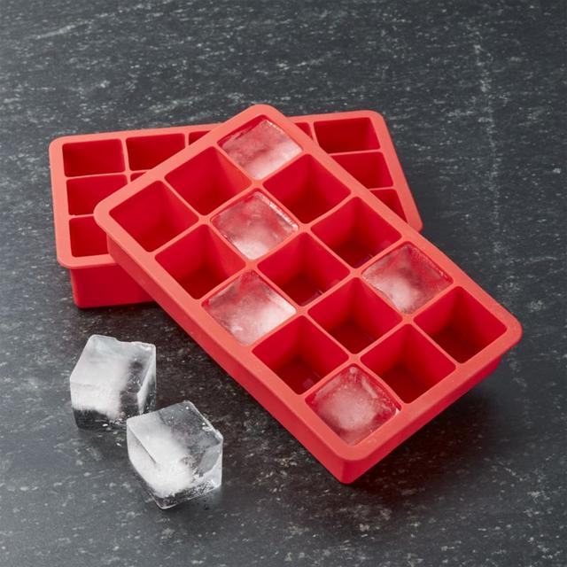 Red Ice Cube Trays Set of Two