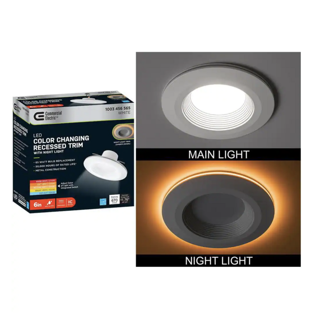 Commercial Electric Recessed Light w/ Night Light