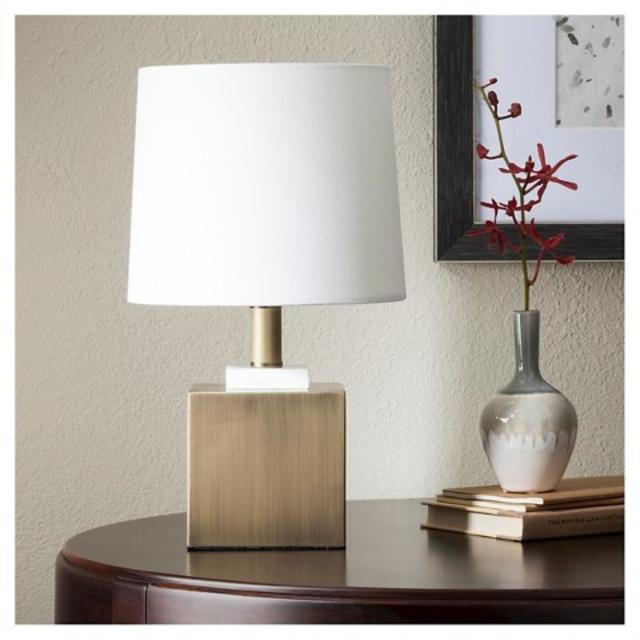 Brass and Marble Box Accent Lamp - (Includes CFL Bulb) - Threshold™