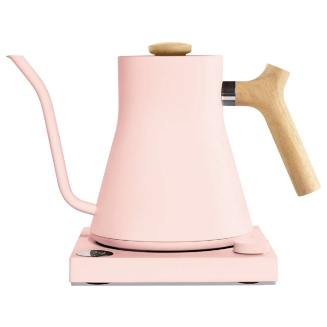 Stagg EKG Electric Pour Over Kettle Pink with Wood Handle