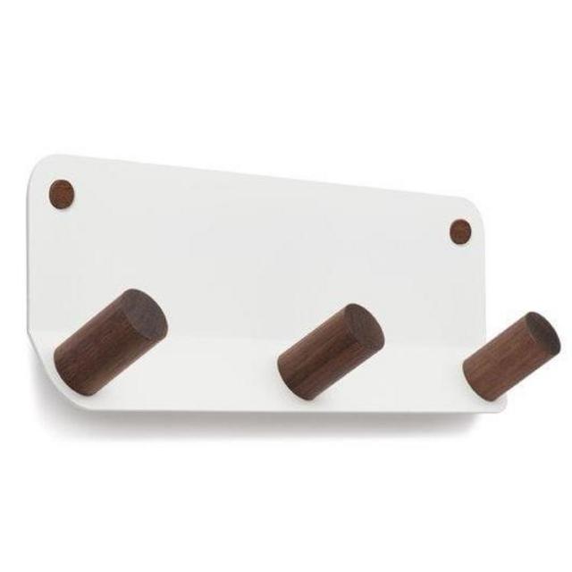 Plane 3 Wall Hook - White with Walnut