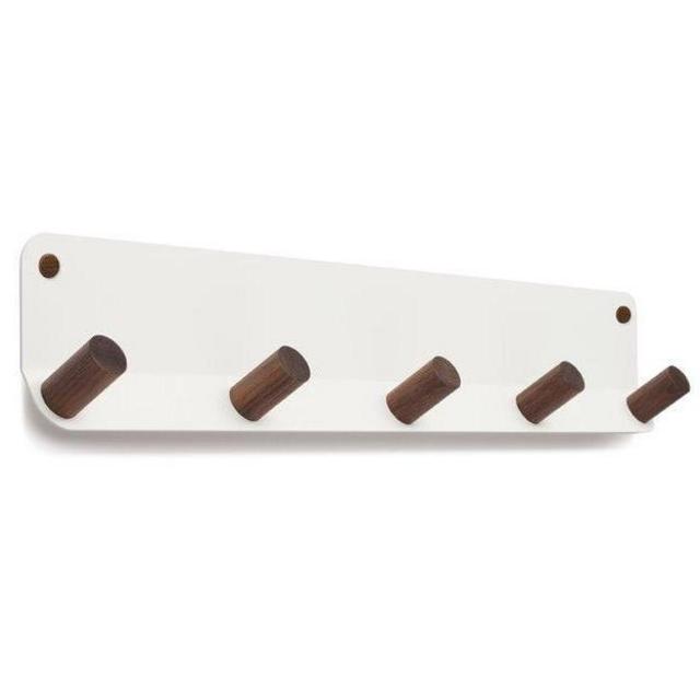 Plane 5 Wall Hook - White with Walnut