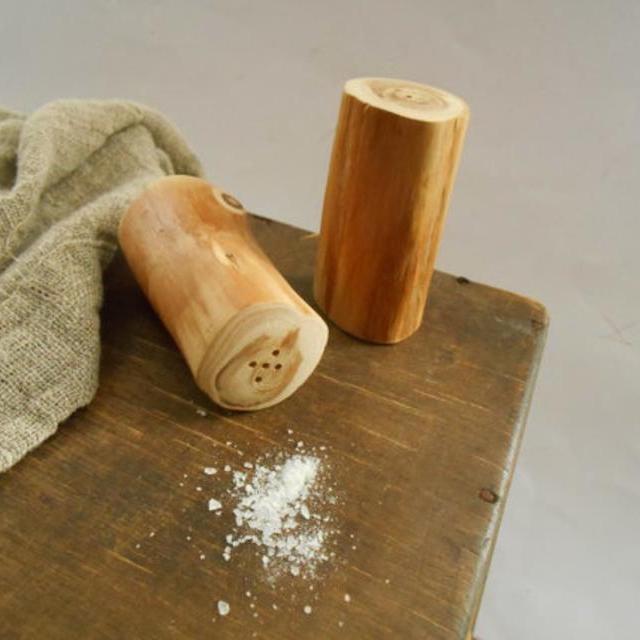 Vintage wooden salt and pepper shaker set Farmhouse kitchen decor Rustic kitchen decor