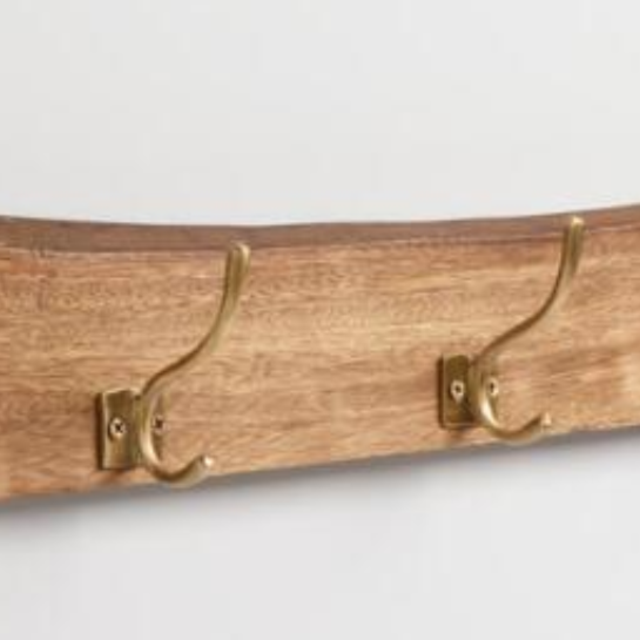 Live Edge Wood 5 Hook Rack