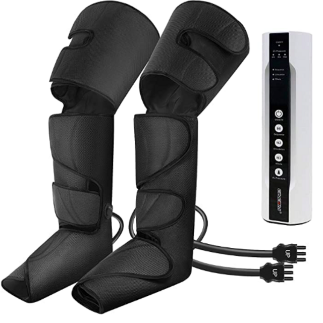 CINCOM Leg Massager for Circulation and Pain Relief, Air Compression Foot Leg Calf Thigh Massage, Full Leg Massager 3 Modes 3 Intensities 2 Extenders