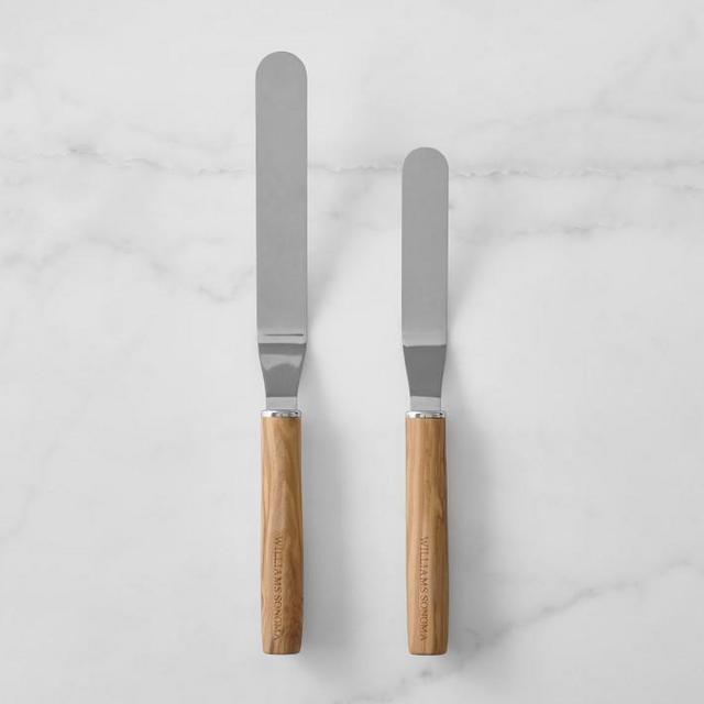 Williams Sonoma Olivewood Offset Icing Spatulas, Set of 2