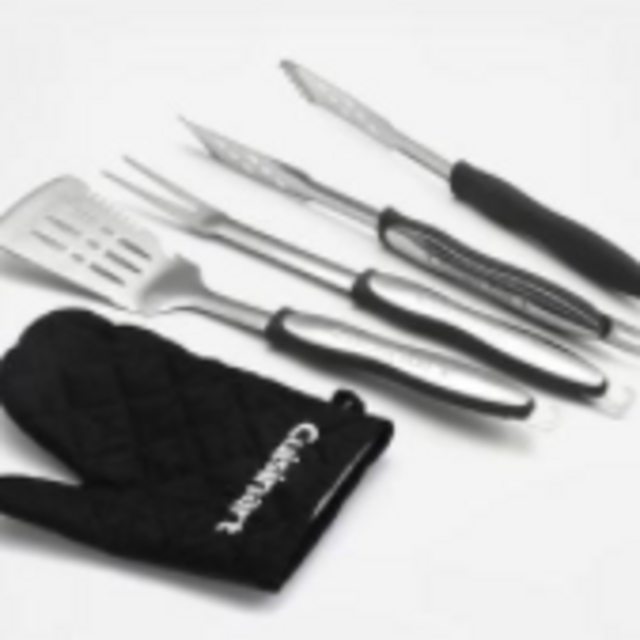 Cuisinart CGS-134BL Grilling Tool Set with Grill Glove, Black (3-Piece)