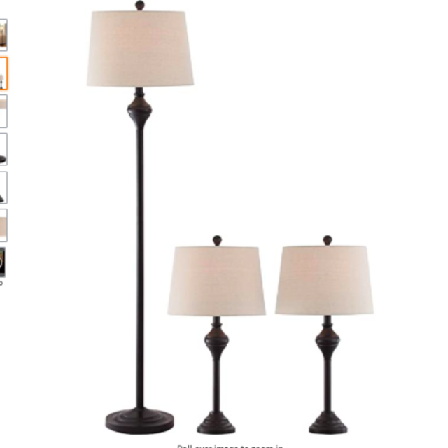 Mason Traditional 3 Piece Table Floor Lamp Set Dark Bronze Metal Oatmeal Drum Shade Decor... - Barnes and Ivy